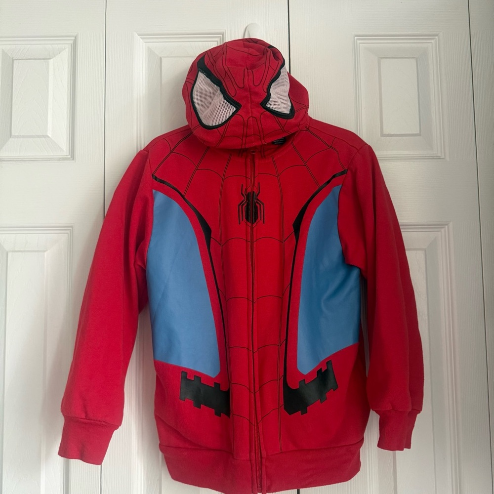 Spiderman Red and Blue Web Hoodie Mask